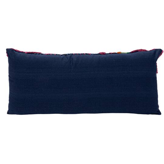 Hello Honey® 27" x 12" Botanical Embroidered & Tufted Fabric Lumbar Pillow